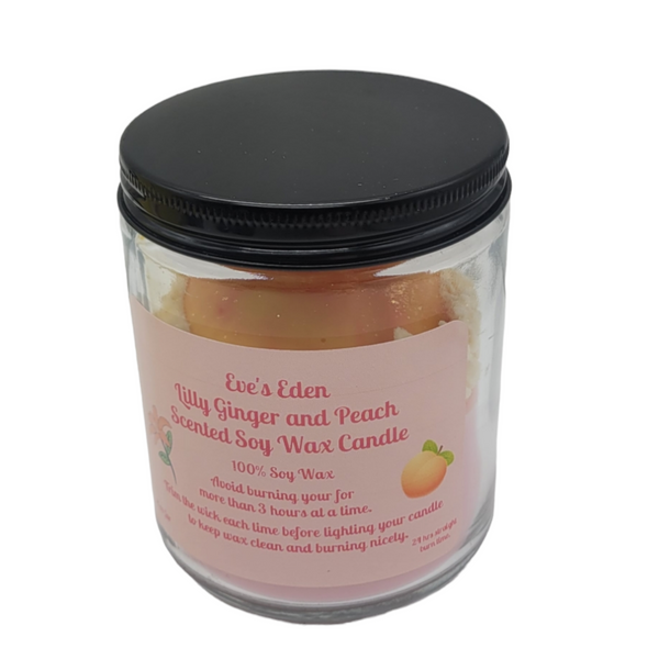 Eve's Eden Lilly Ginger and Peach Scented Soy Wax Candle