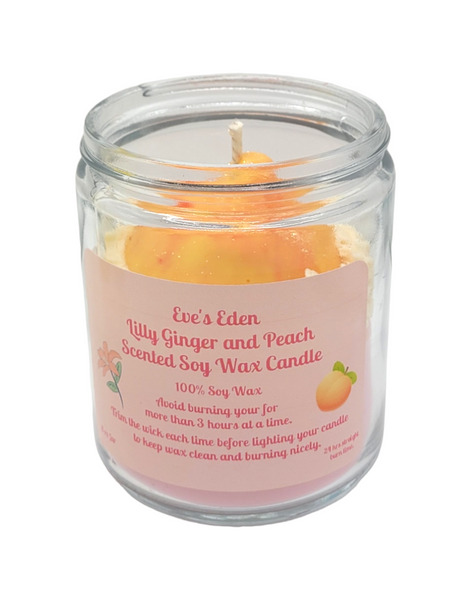 Eve's Eden Lilly Ginger and Peach Scented Soy Wax Candle